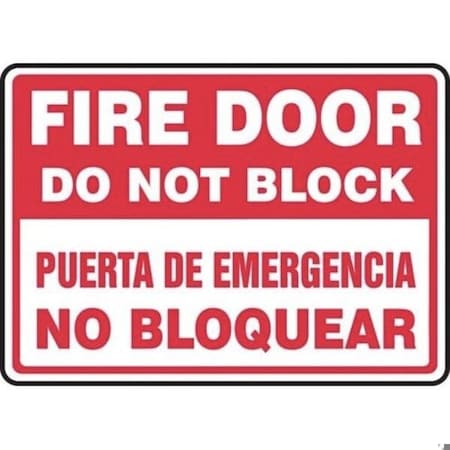 Accuform BILINGUAL SAFETY SIGN FIRE DOOR  SBMEXT908MXP SBMEXT908MXP